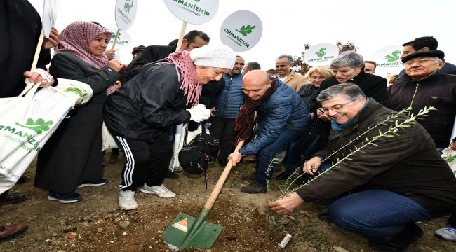 “Orman İzmir”in ilk fidanları dikildi