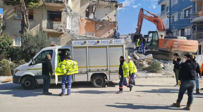 İZSU, deprem bölgesine destekleri sürdürüyor