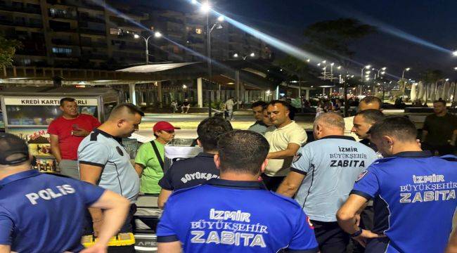 Karantina Parkı’nda izinsiz seyyar satışa ortak denetim